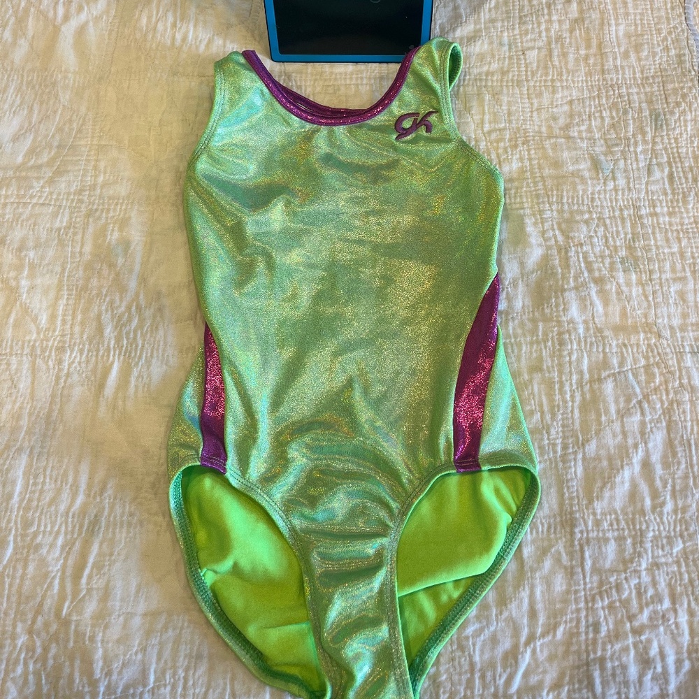 LC GK Neon Green & Purple Leotard